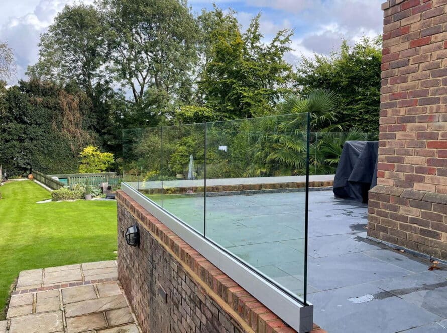An outdoor frameless glass balustrade system